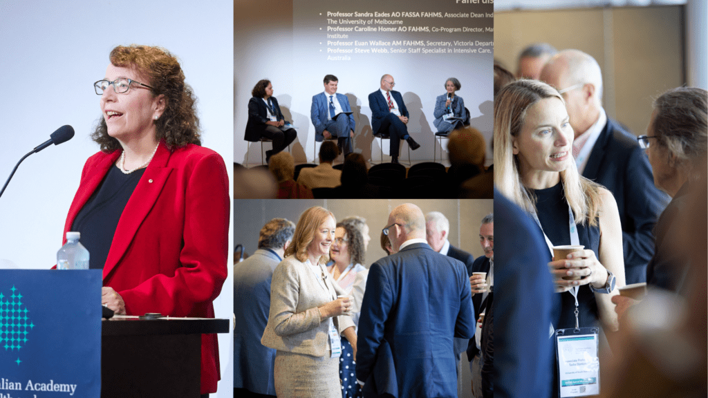 Collage of images of speakers and panels at AAHMS 2022 annual meeting.