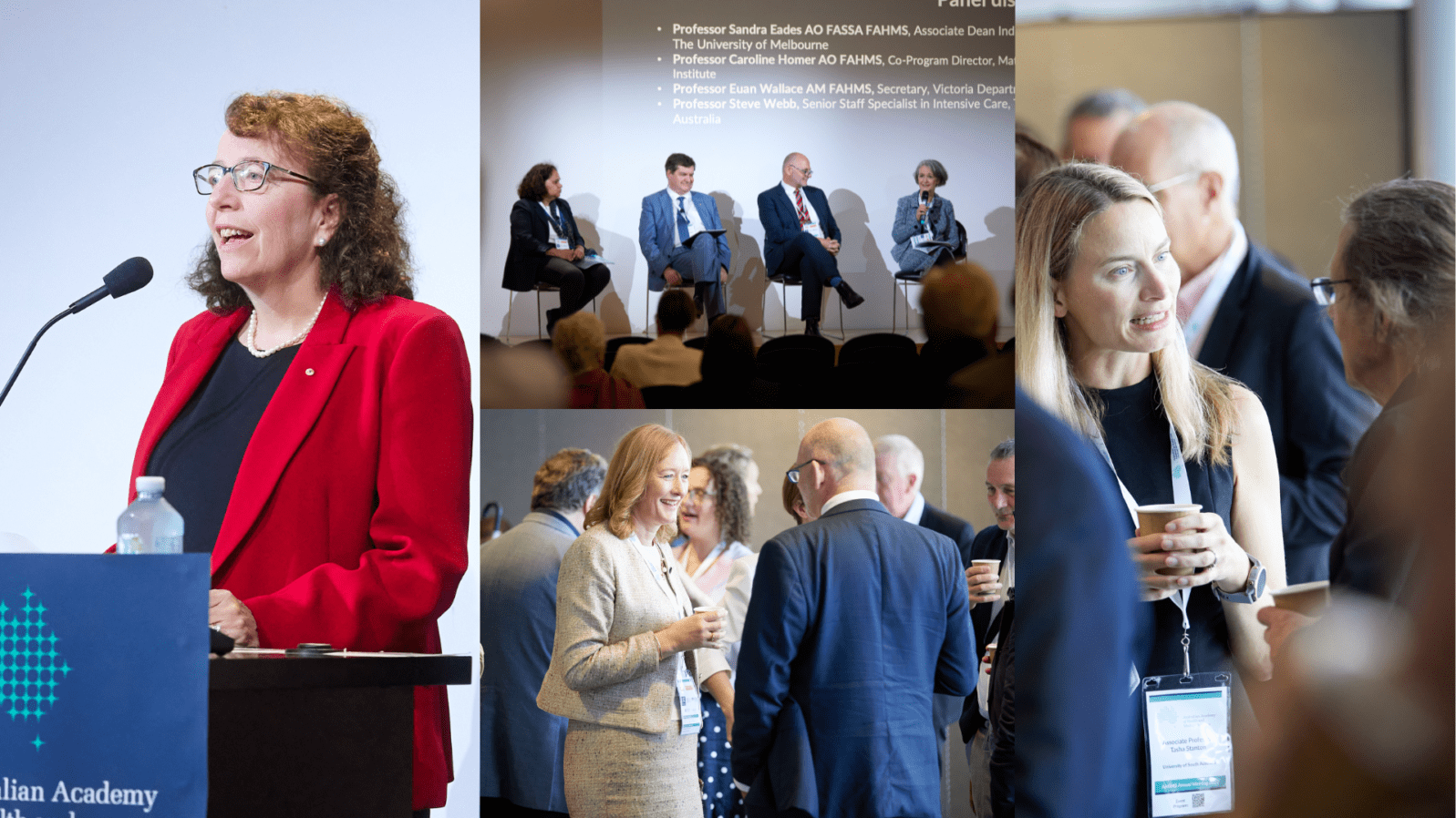 Collage of images of speakers and panels at AAHMS 2022 annual meeting.