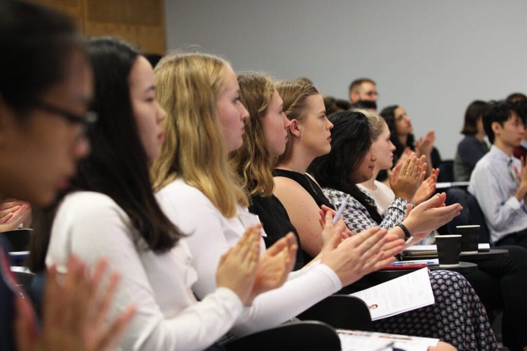 The audience applauds at the 2019 Life as a Clinician-Scientist New South Wales event.