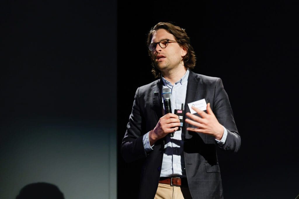 Dr Sandro Demaio speaks at the 2023 Life as a Clinician-Scientist Victoria symposium.