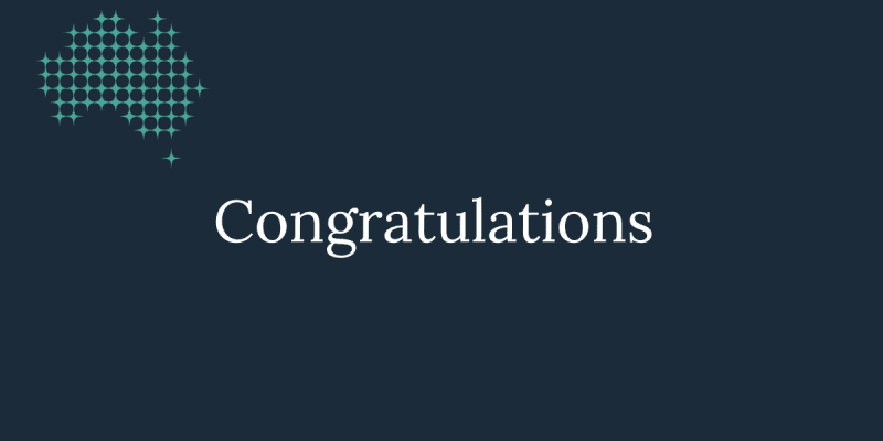 Congratulations in white text
