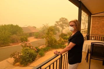 woman wearing mask during 2020 bushfires medium